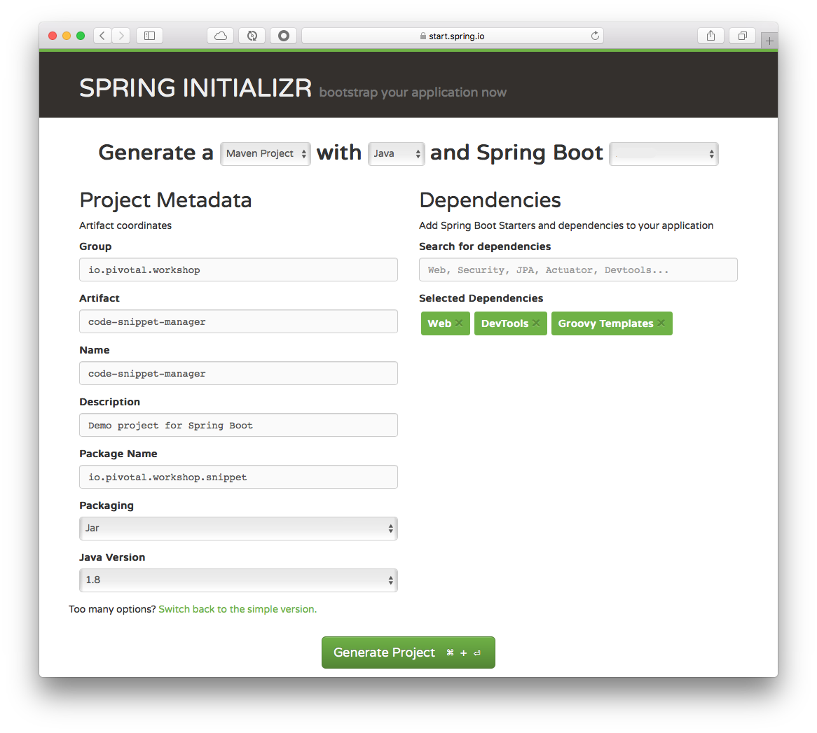 SpringInitializr