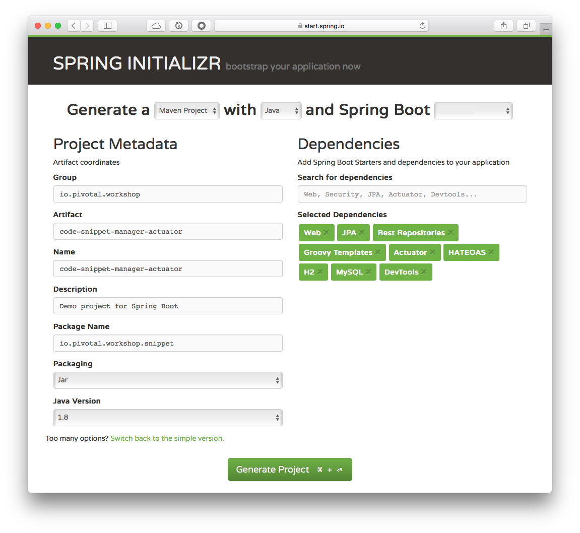 SpringInitializr