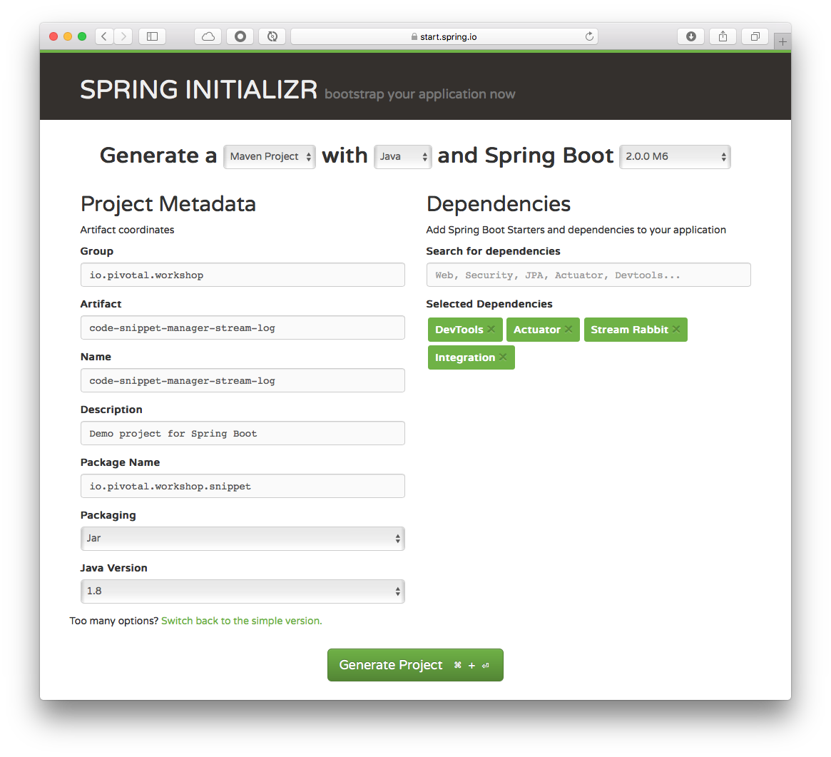 SpringInitializr