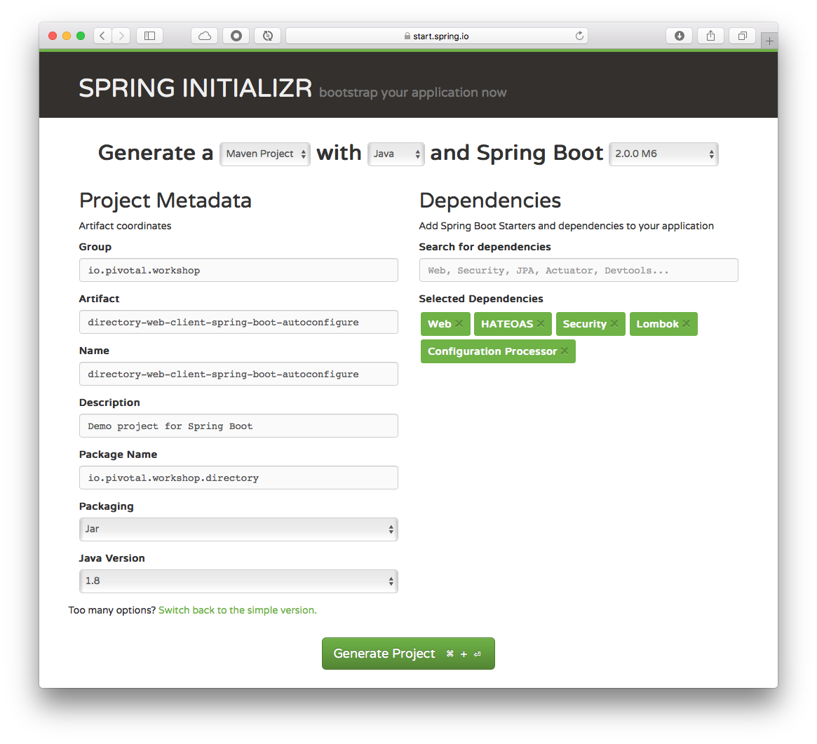 SpringInitializr