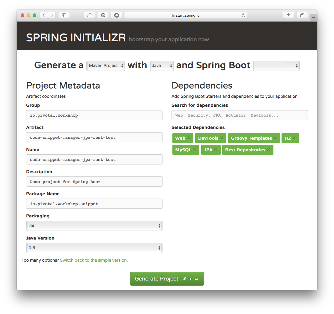 SpringInitializr