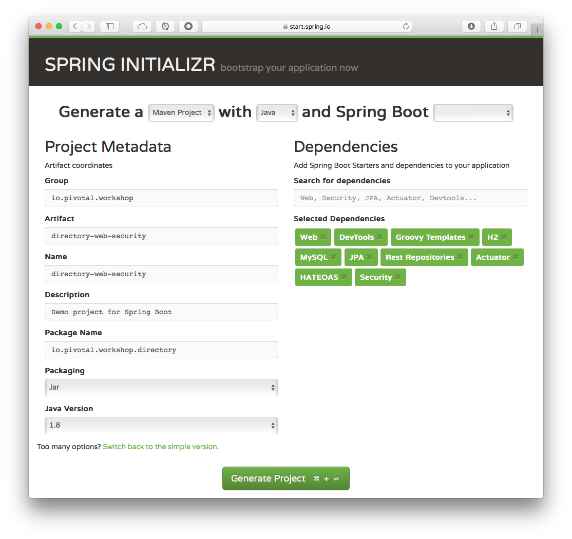 SpringInitializr