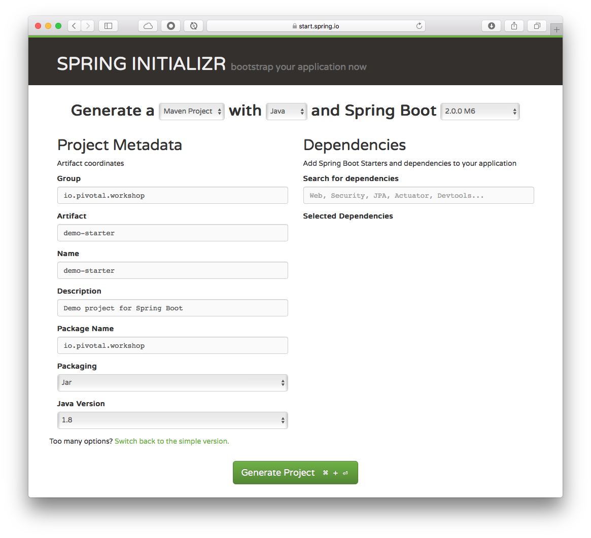 SpringInitializr