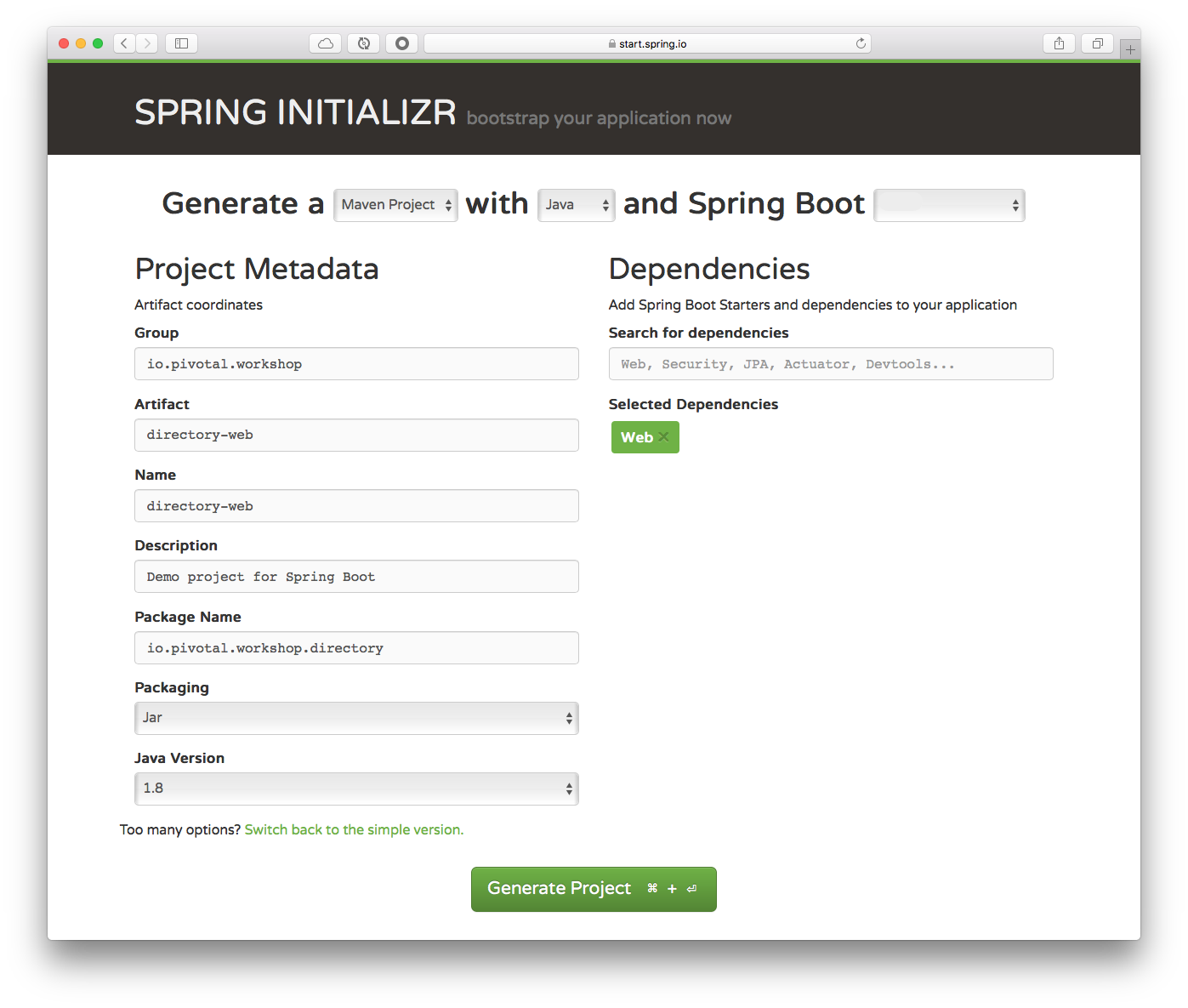 SpringInitializr